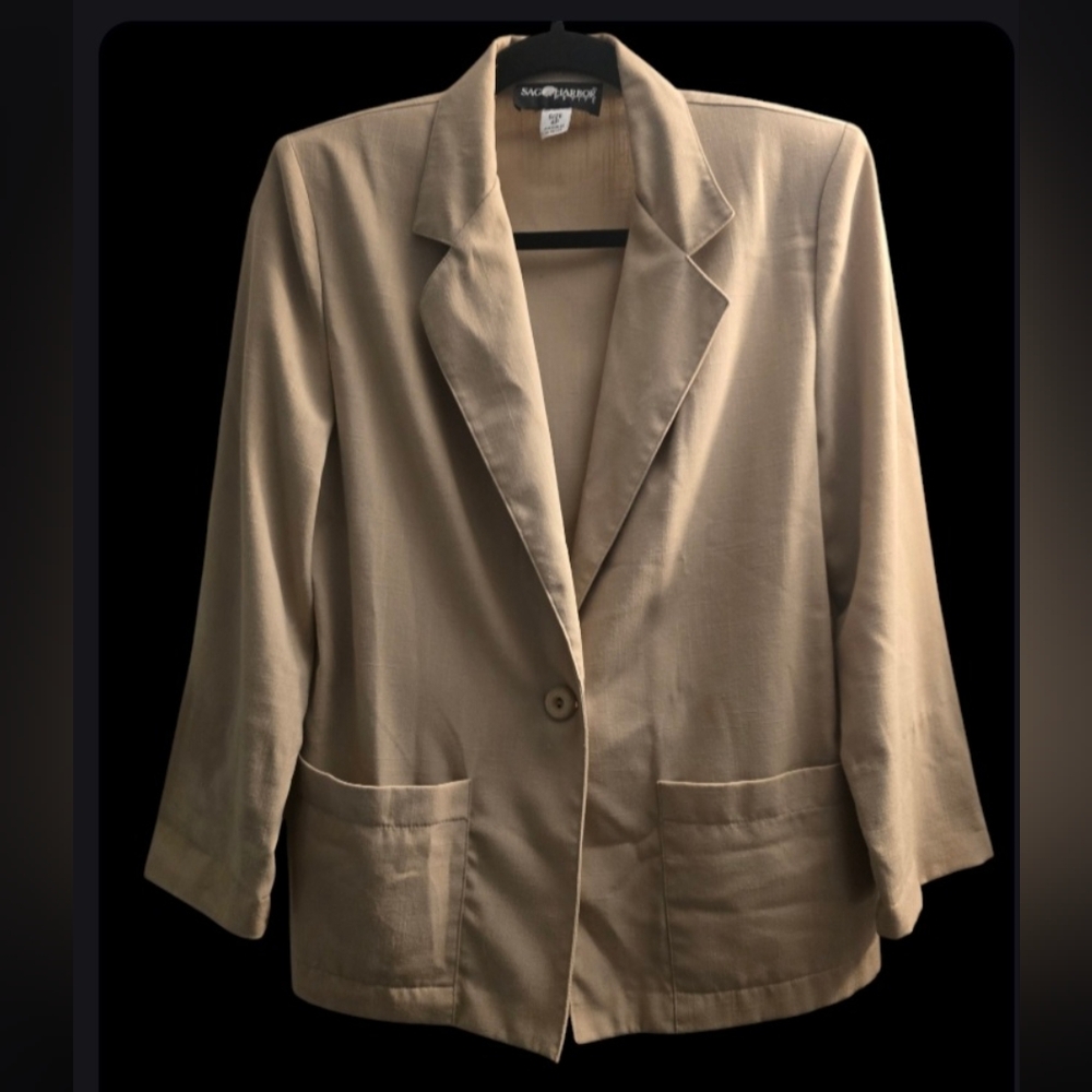 Vintage Sag Harbor beige blazer size 4p